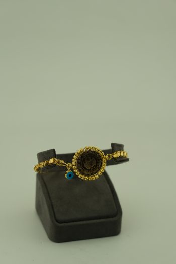 14 Ayar Arpa Zincirli Çeyrekli Bileklik